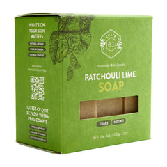 Crate 61 Organics handmade in Canada label on soap bar
