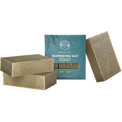 Crate 61 Organics seaweed sea salt soap pack showcases the three-bar set for gifting and daily cleansing.
