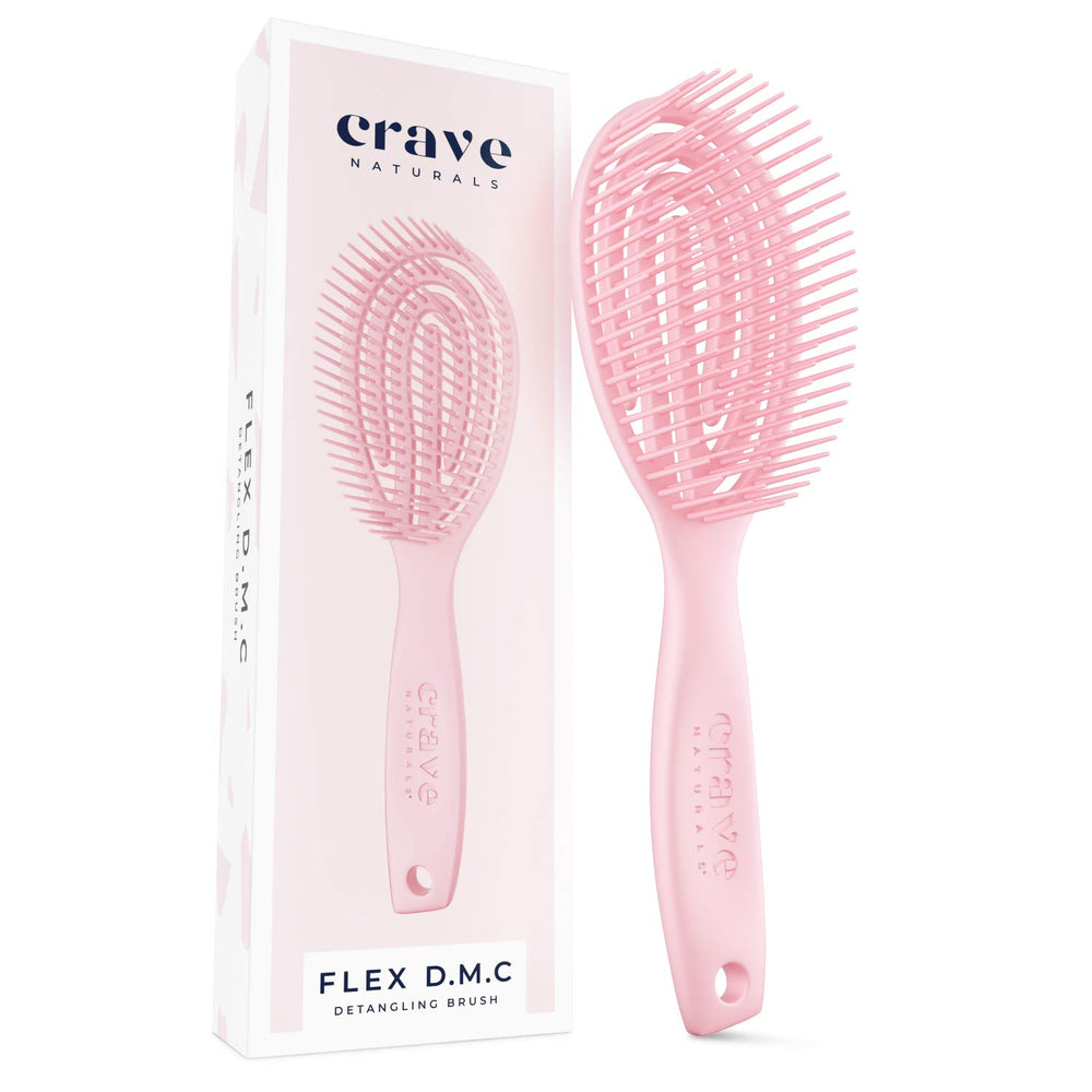 Crave Naturals FLEX DMC detangling brush—handle view for comfortable grip during detangling sessions.
