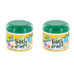 Crayola Bath Dropz tablets dissolve quickly to color bathwater, creating a playful, fragrance-free bath time.