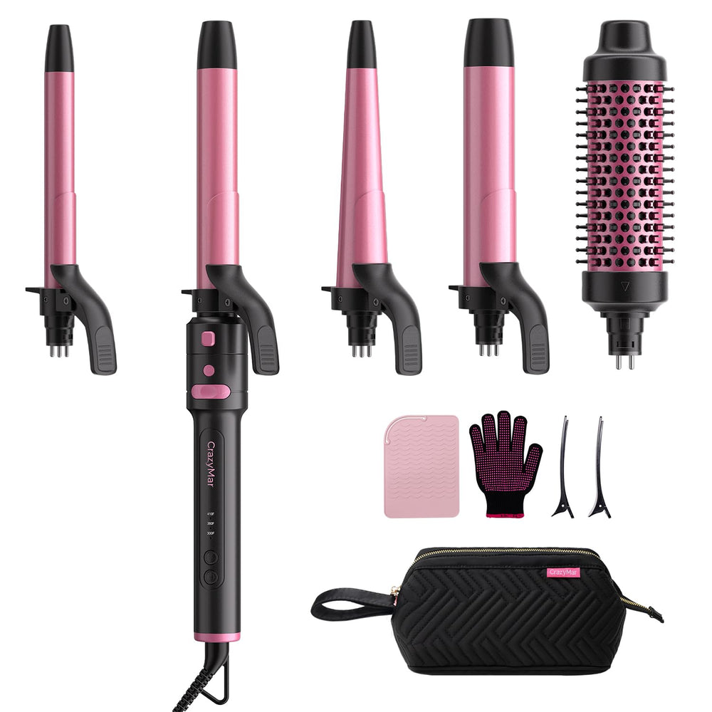 CrazyMar 5 in 1 automatic curling iron kit for salon-ready curls on the go
