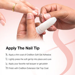Cre8tion Extend Gel swatch demonstrating long-wear hold for extended nail enhancement.