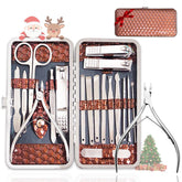 Credon nail clippers set in PU leather case for travel grooming.