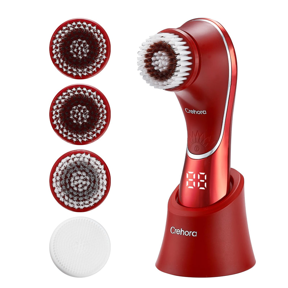 Crehora facial cleansing brush four heads for versatile cleansing and exfoliation.