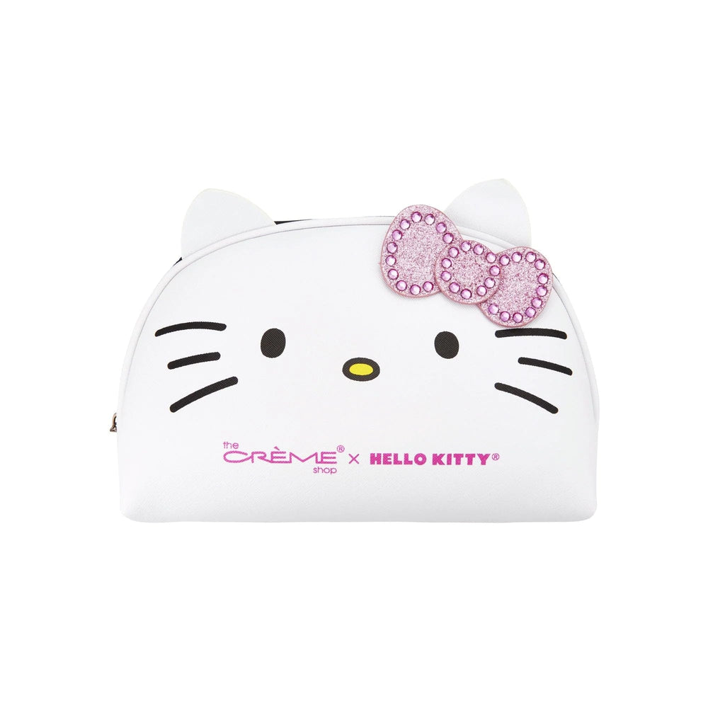 The Crème Shop Hello Kitty Y2K pouch front view for portable essentials.
