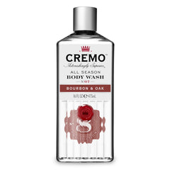 Cremo All Season Body Wash Bourbon & Oak bottle offers a refreshing cleanse.