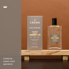 Cremo Vintage Suede middle notes closeup reveals warm amber vibe