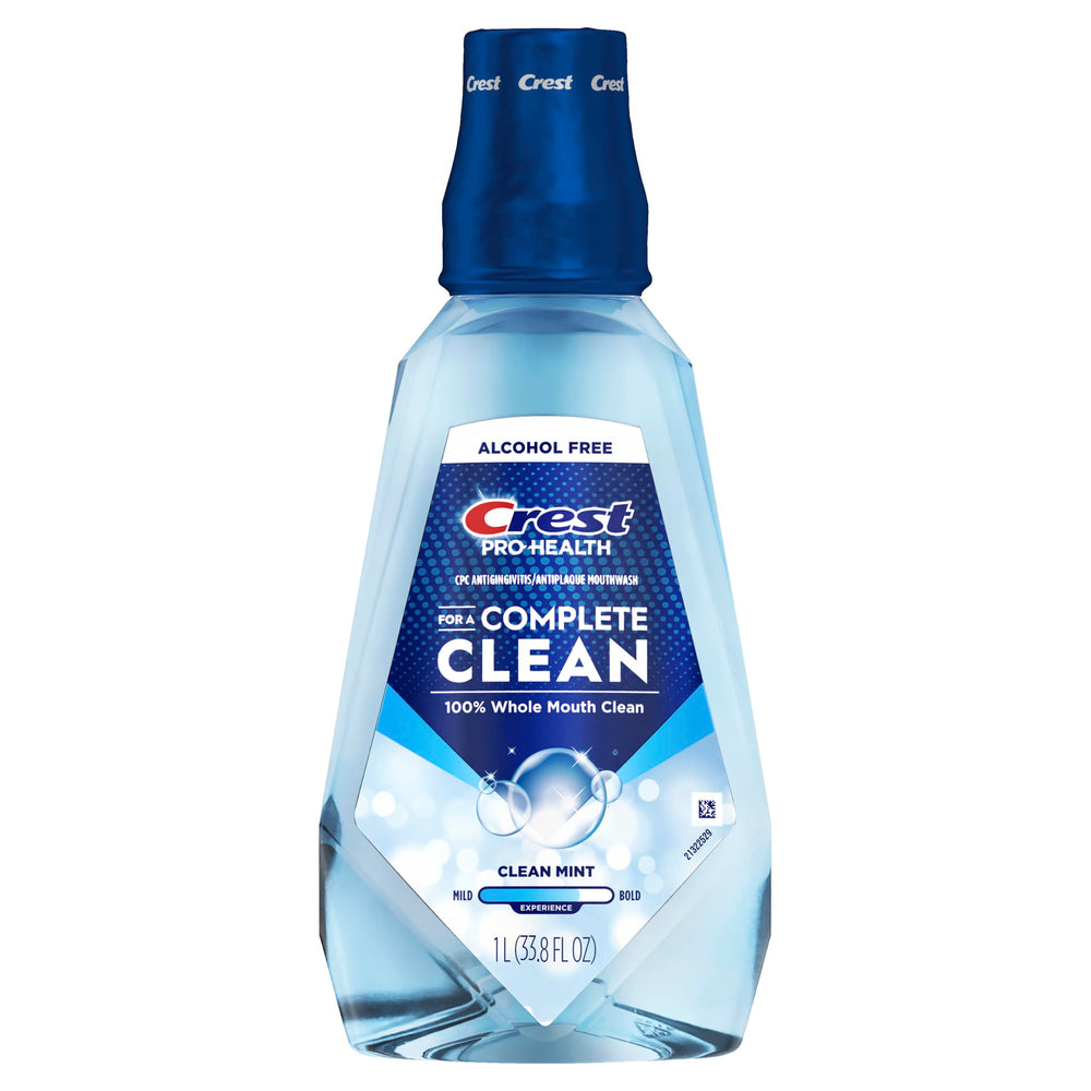 Crest Pro-Health front bottle showing clean mint and benefits