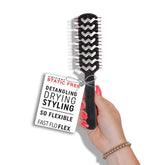 Cricket Static Free Fast Flo Flex Vent Hair Brush front view showing sleek design for easy detangling.