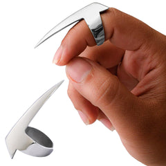 Cross Edge Pro hair parting ring in silver closeup for precise sectioning during extensions.
