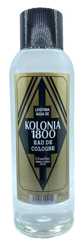 Crusellas Legitima Agua de Kolonia 1800 bottle pour for a refreshing citrus moment