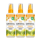 Crystal Essence Deodorant Essence Spray bottle with chamomile and green tea aroma for all-over use.