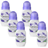 Crystal Essence Lavender White Tea roll-on bottle offers long-lasting odor protection.