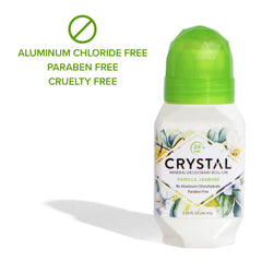 Crystal Essence roll-on Vanilla Jasmine application for smooth glide and all-day freshness