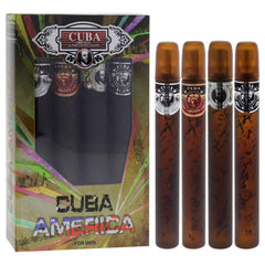 Cuba America 4-piece green bottles highlight fresh citrus and woody notes