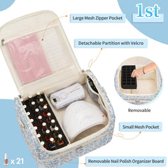 CUBETASTIC floral blue lower layer holds 48 bottles for large collections.