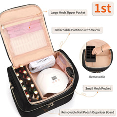Cubetastic Nail Polish Organizer lower compartment holds 35 bottles and tools.