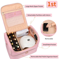 CUBETASTIC pink travel case with luggage strap; convenient airport-ready transport