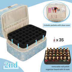CUBETASTIC lower layer holds 35 bottles and elastic pockets for tools