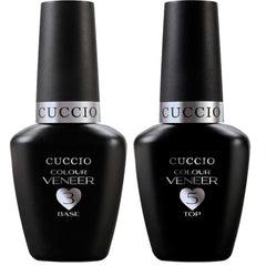 Cuccio Veneer Top Coat bottle delivers high-gloss, chip-resistant protection.