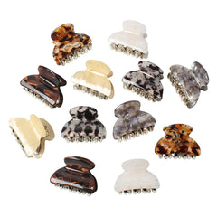 Cuizhiyu small acrylic marbled hair clip close-up showing secure daily styling.
