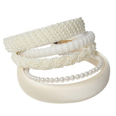 Cuizhiyu white pearl headbands closeup highlights delicate faux pearls for everyday elegance