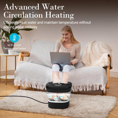 CuPiLo Foot Spa Bath Massager demonstrates motorized shiatsu massage balls for foot relief.