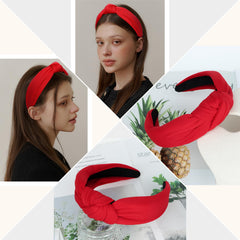 CURASA cross knot detail red headband adds simple chic accent.