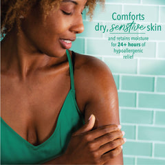 Curel 13 oz bottle highlights long-lasting hydration for dry, sensitive skin.
