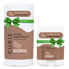 Curie Santal Sage stick deodorant in action, delivering long-lasting odor protection.