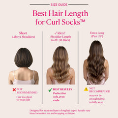 Curl Socks secure-toggle system keeps wraps in place without clips or elastics.
