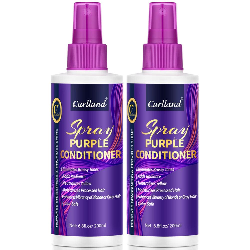Curlland purple leave-in spray brassy neutralization enhances cooler blonde tones and conditioning