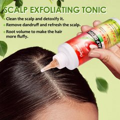 Curlland scalp toner application demo showing even distribution