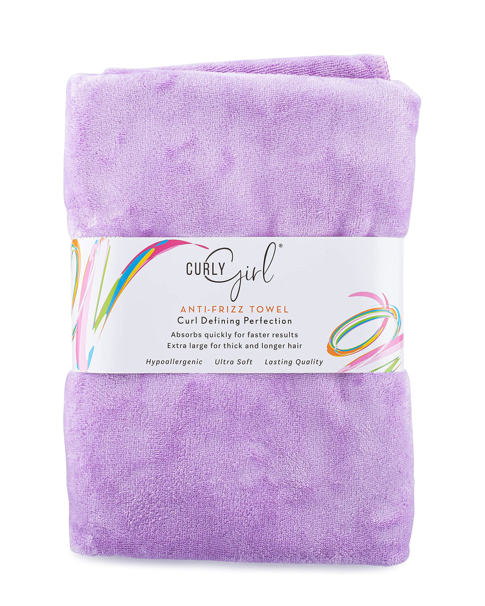 Curly Girl towel anti-frizz wrap for curls - fast drying and gentle on hair