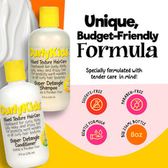 CurlyKids Detangle Shampoo lather closeup supports manageability