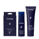 Curology Essentials Gift Set packaging close-up highlighting dermatologist-designed trio for skin cleansing and hydration