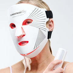 CurrentBody Skin LED Mask Series 2 on-face application supports a radiant glow