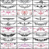 CURTEK 28-sheet sexy tattoos for abdomen and waist add beach party glam