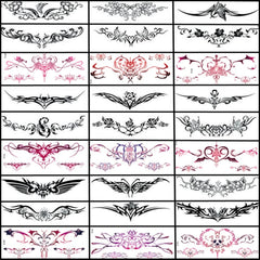 CURTEK 28-sheet sexy tattoos for abdomen and waist add beach party glam