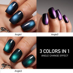 Curvlife Curvlifie color-changing nails close-up showing dramatic color shifts.