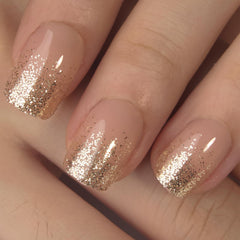 Curvlife building gel finish all-day image suggests durable wear during typing and errands.