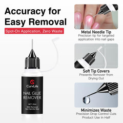 CurvLife dual-ended glass cuticle pusher cleanly preps nail surface.