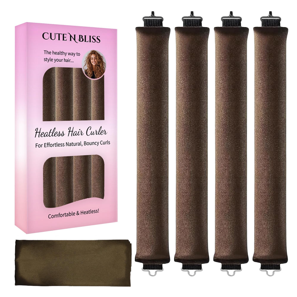 CUTE N BLISS heatless curls velvet rods closeup for soft, damage-free overnight styling