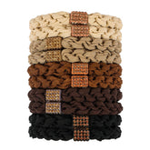 CUZZME hair ties close-up with rhinestones for chic, secure thick-hair styling.
