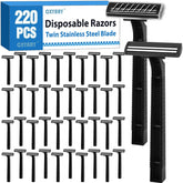 CXYARY 220-pcs twin blade disposable razors pack for bulk home grooming and travel.