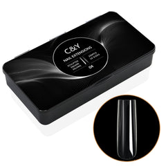Cycullinyt 250pcs XXLong square soft gel nail tips in a box for easy at-home extensions.