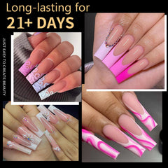 Cycullinyt soft gel nail tips close-up showing no-trace design for easy DIY nails.