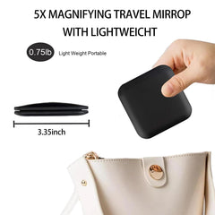 CYHTSHFZ pocket mirror ultra-slim black ideal for on-the-go touchups