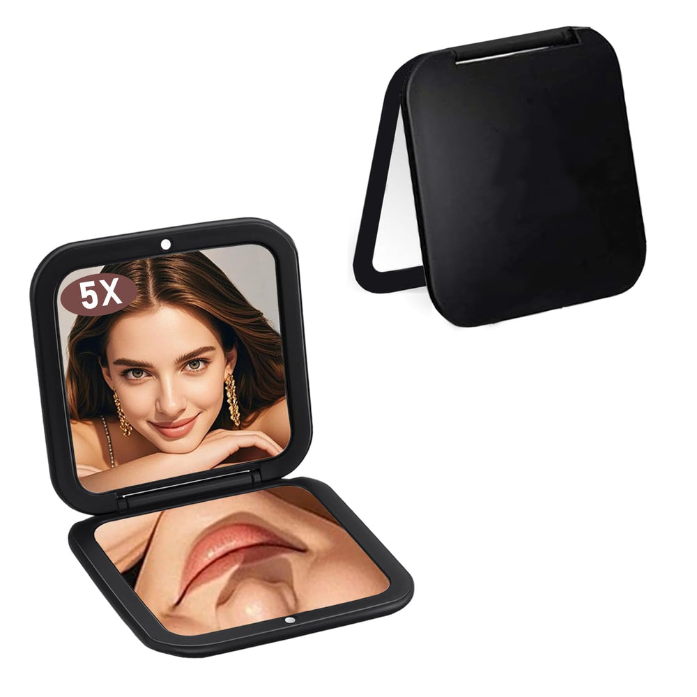 CYHTSHFZ small compact mirror with 5x and 1x views for purse touchups