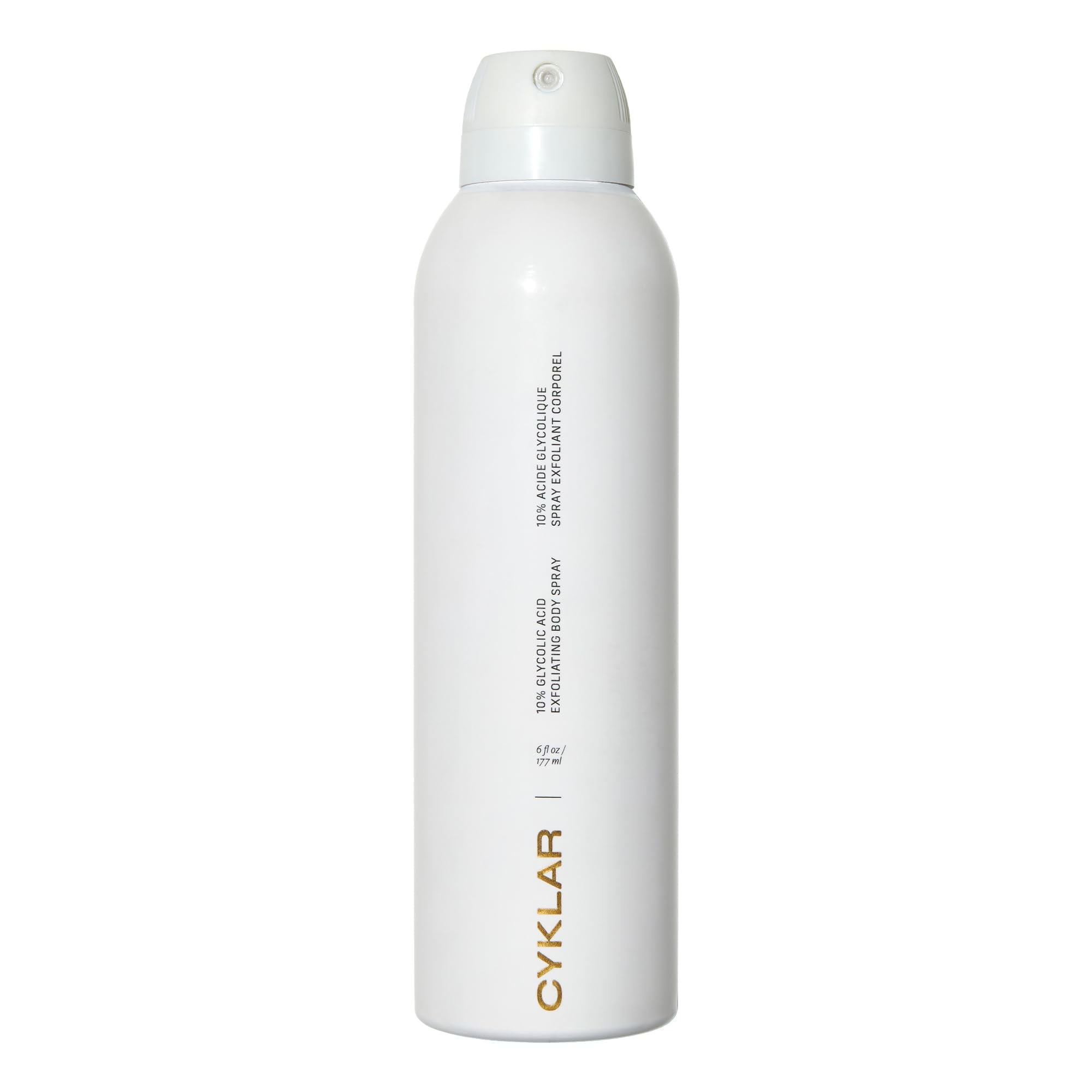 CYKLAR glycolic body spray bottle pour for even-toned skin